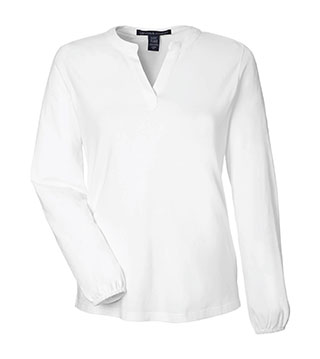 718B2 - Ladies Raleigh Half-Placket Knit Top