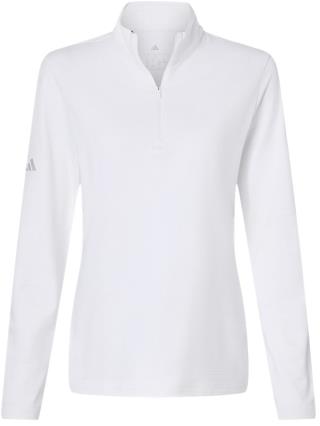 Ladies Textured Stripe Quarter Zip Pullover