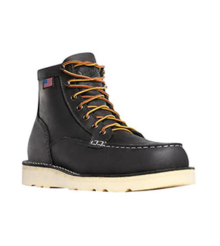 BOOT-15568 - Men's 6" Bull Run Moc Toe Boots - Black