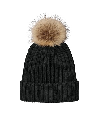 Faux Fur Pom Beanie