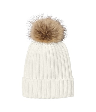 C990A - Faux Fur Pom Beanie