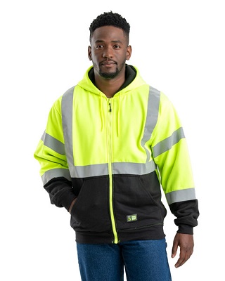 HVF023 - Hi-Vis Full-Zip Hooded Sweatshirt