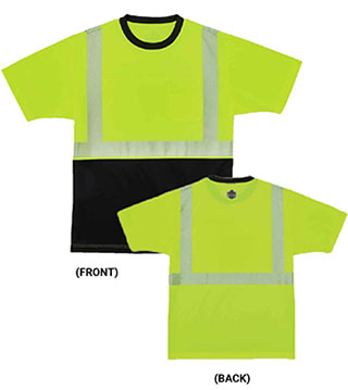 ICO-B-124 - Hi-Vis Performance T-Shirt - Lime, Black Bottom