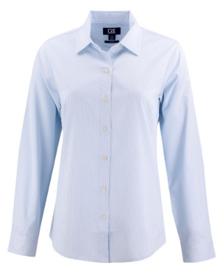 LCW00021 - Ladies' Skyline Epic Confidence Recycled Pinstripe Long Sleeve Dress Shirt