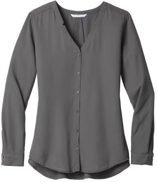 LW700 - Ladies' L/S Button-Front Blouse